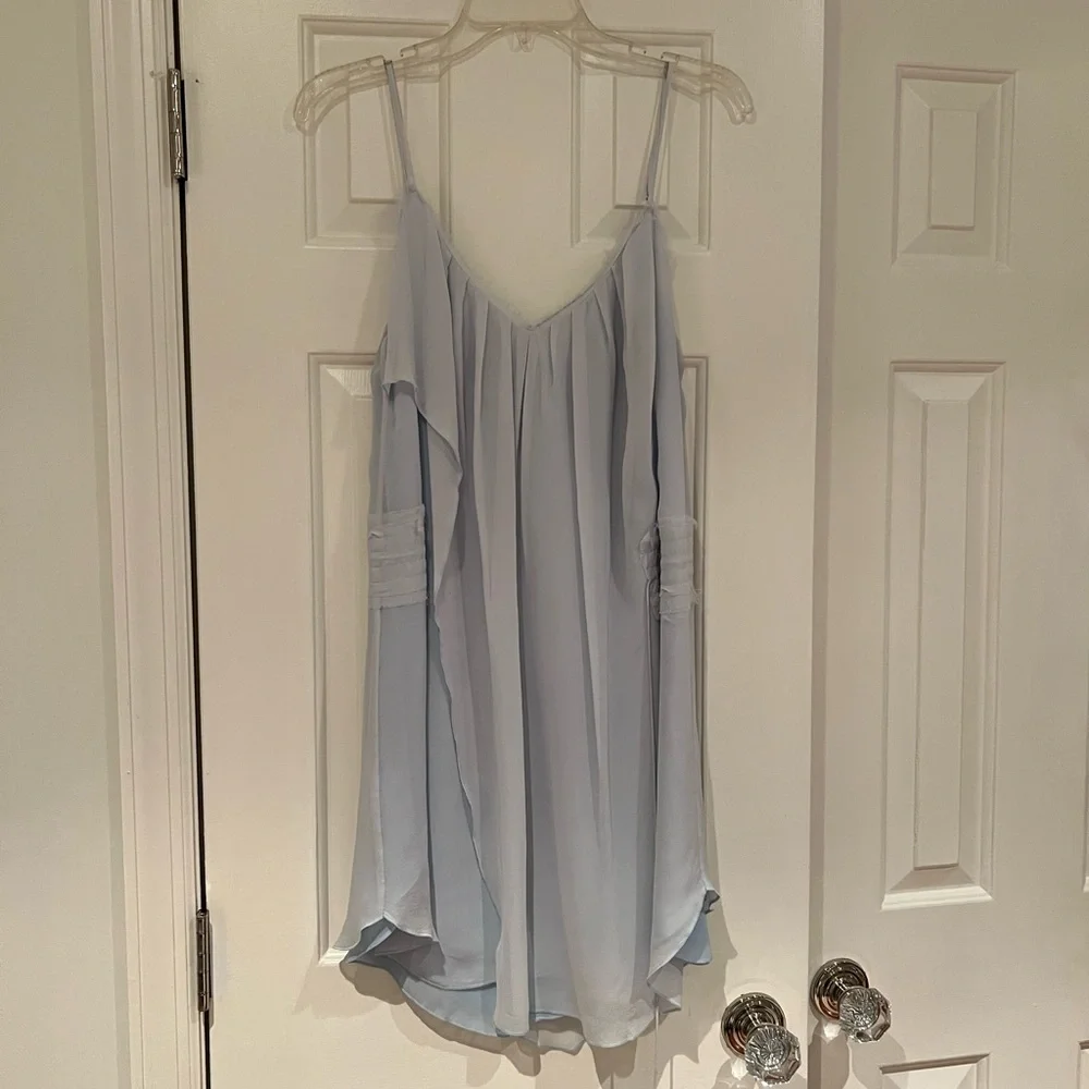 INTERMIX Chelsea Flower Silk Baby Blue Dress - Picture 5 of 7